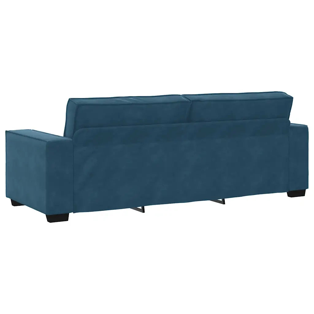 Divano a 3 Posti Blu 180 cm in Velluto