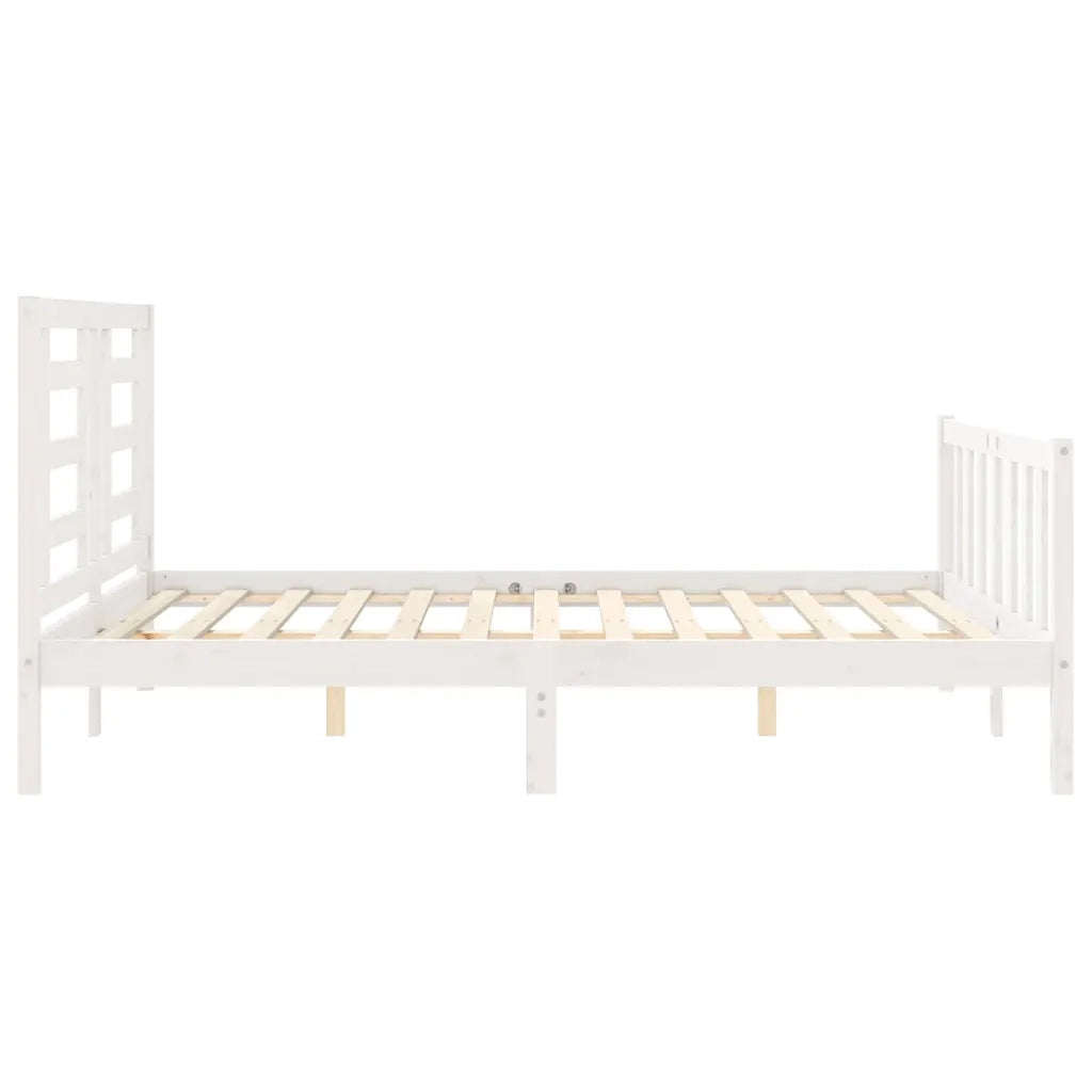 Giroletto senza Materasso-Struttura Letto Bianco 160x200 cm Legno Massello Pino 864743