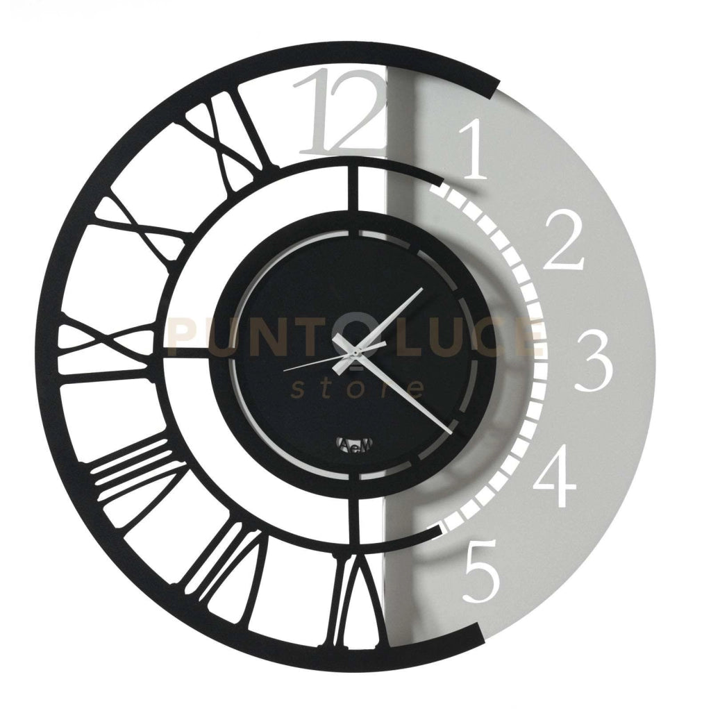 Orologio da parete particolare Full Metal Jack grande Nero e bianco marmo