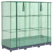 Aiuola rialzata/fioriera con copertura effetto rattan 120 x 40 x 123 cm blu/grigio 02_0038732