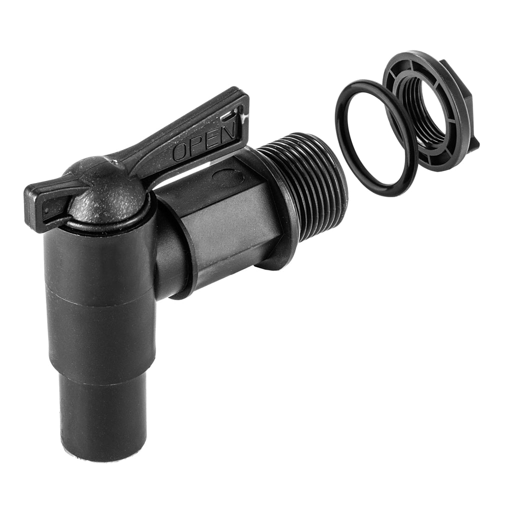 Rubinetto da giardino KADAX 3/4 per serbatoio di acqua piovana con valvola a barilotto.