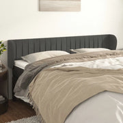 Testiera ad Orecchio-Testata con Orecchie Grigio Scuro 163x23x78/88 cm in Velluto 253026