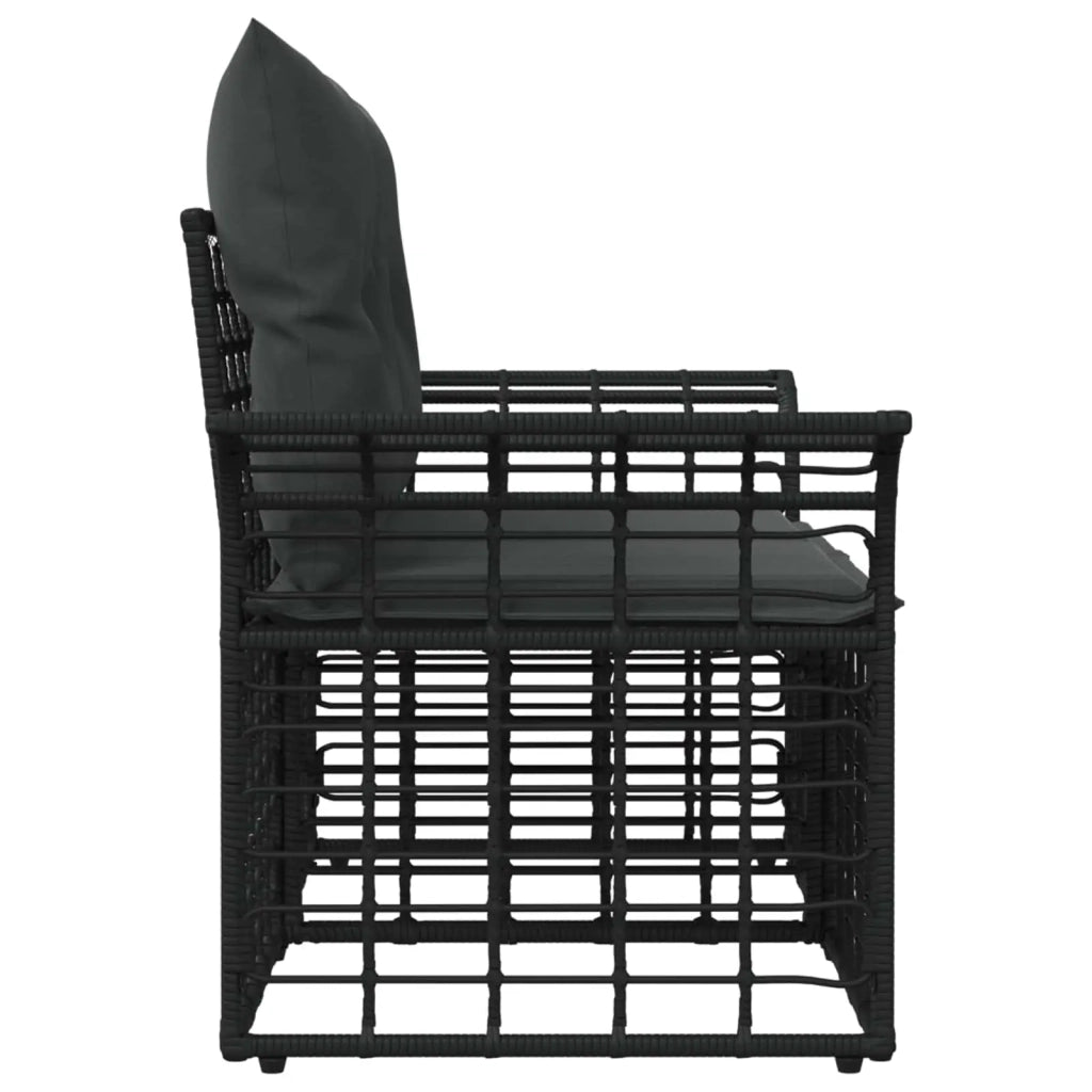 Loveseat da esterno 2 pz Nero e Grigio scuro polyrattan CFW4953401