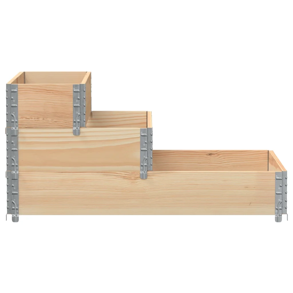 Fioriera | Cassetta per fiori | Vaso Rialzata 3 Livelli 120x80 cm Legno Massello di Pino