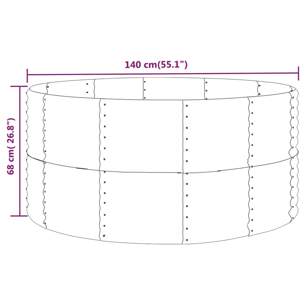 Letto Giardino Acciaio Zincato 140x140x68 cm Argento 319092