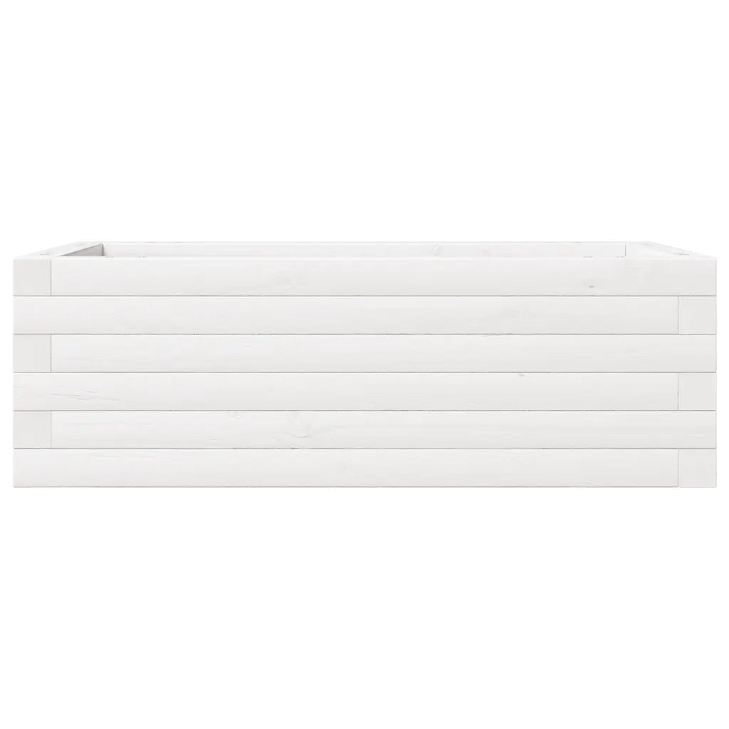 Fioriera da Giardino Bianca 70x40x23 cm Legno Massello di Pino