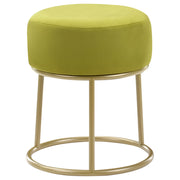 Poggiapiedi in velluto verde lime con base in metallo dorato Glam Moderno