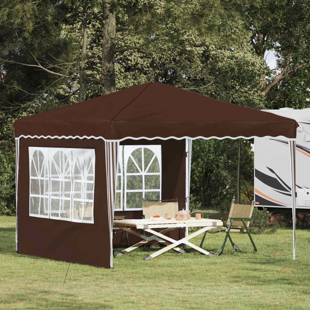 Tenda per feste a pop-up-Gazebo Marrone 288 x 288 x 245 cm 436518