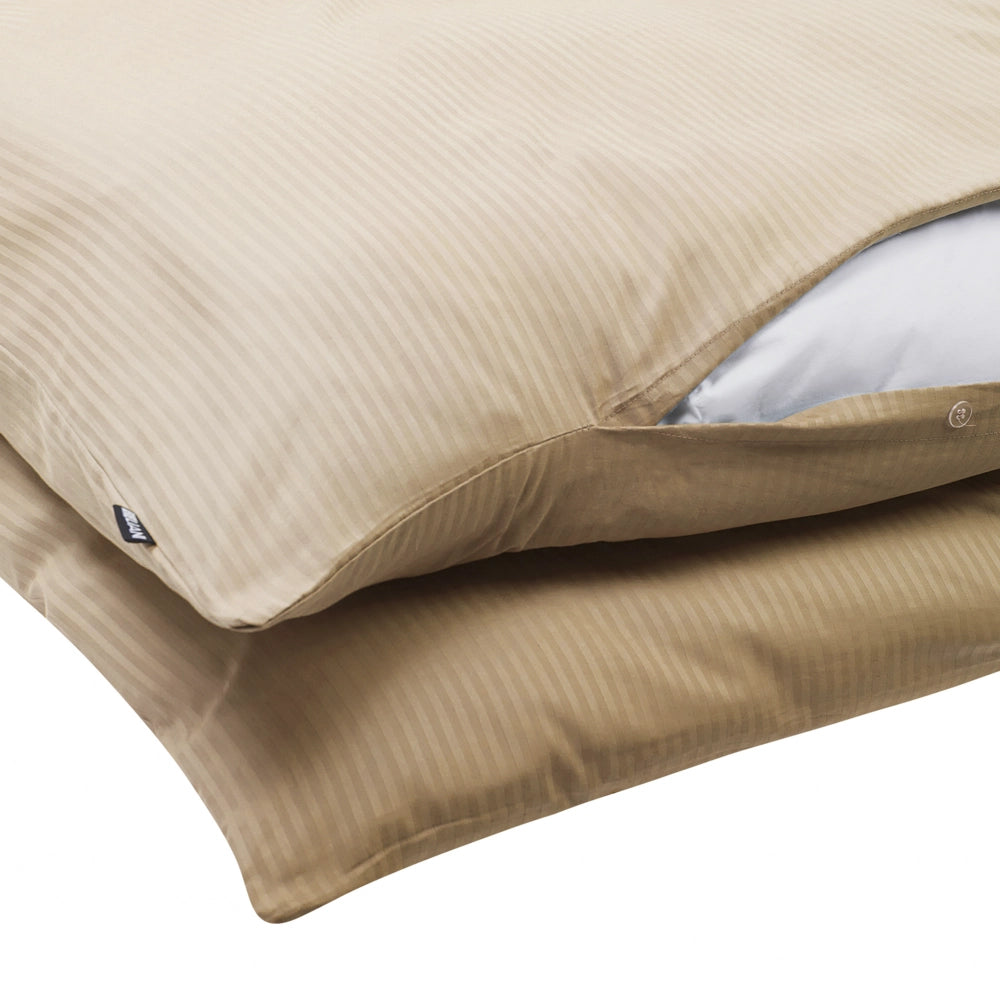 Set di biancheria da letto 155 x 200 cm in cotone a tinta unita beige