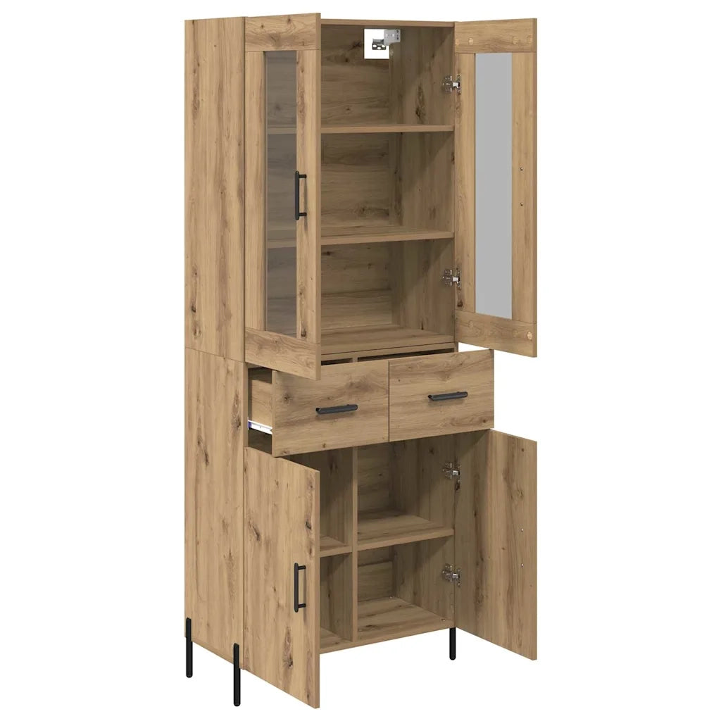 Credenza | Madia | Buffet da pranzo | Armadio da pranzo con cassetto Rovere artigianale 69,5 x 34 x 180 cm