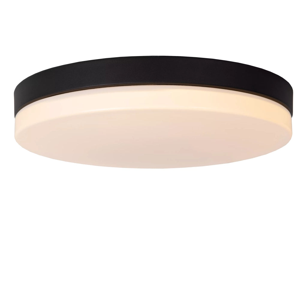 Plafoniera bagno LED 36W 40cm rotonda nera Lucide Biskit