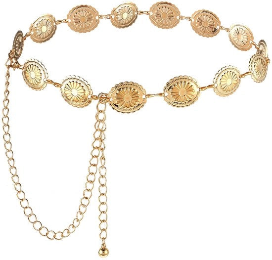Riem Skinny con Concho - Donna - Telaio con Conchetta - Lunghezza 120cm - Cinturino Leggero con Catena