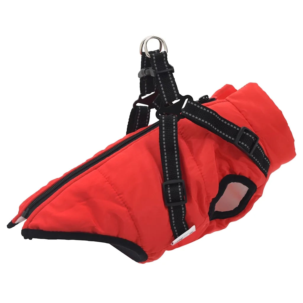 Cappotto Cani Imbracatura Impermeabile Riflettente Rosso L36