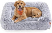 Cuscino per cani, 106 x 75 x 20 cm, Cappotto per cani, Piuma soffice, Divano per cani, Orlo sollevato, Copertura rimovibile e lavabile in macchina, Antiscivolo, Tonalità Ombre Grigio PGW273G01