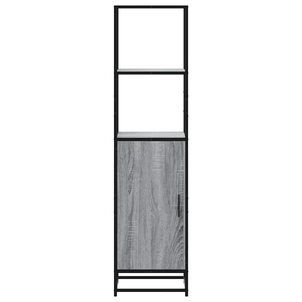 Credenza Grigio Sonoma 35,5x35x139 cm Legno Multistrato Metallo