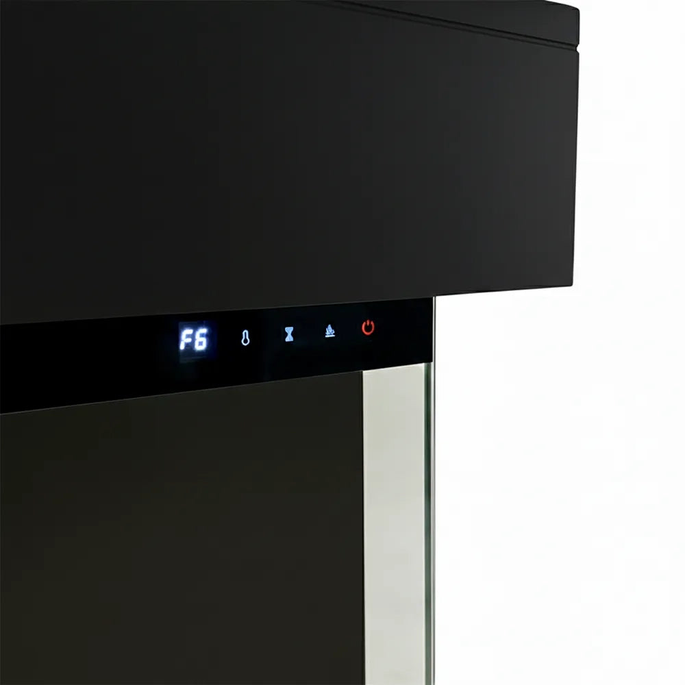 Tempo Style - Caminetto elettrico CALLIOPE Nero con cornice in legno MDF effetto fuoco reale 750 - 1.500 W