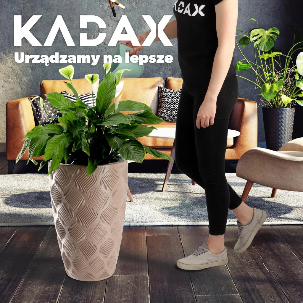 Vaso da fiori KADAX con inserto 58 cm, copertura per vaso da fiori in plastica alta