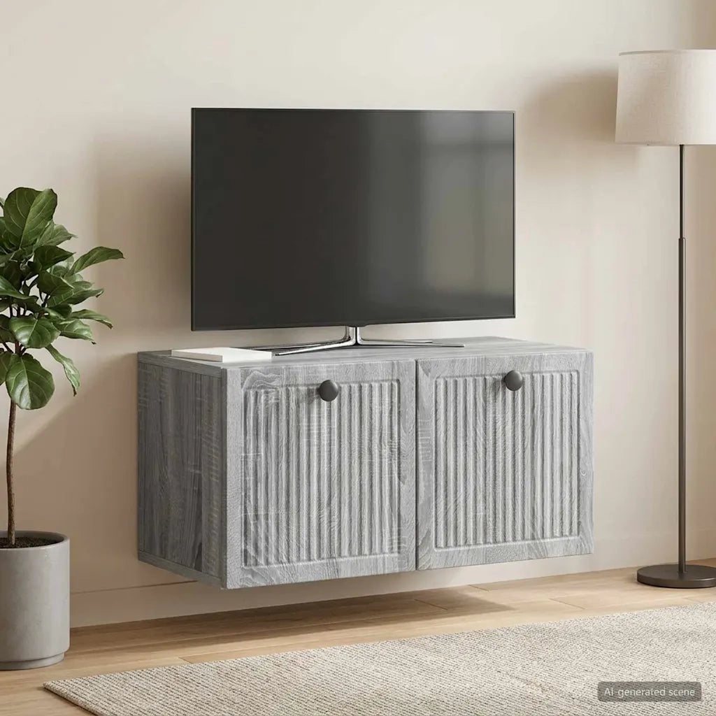 Mobile Porta TV da Muro Grigio Sonoma 59,5 x 31 x 30 cm 898031