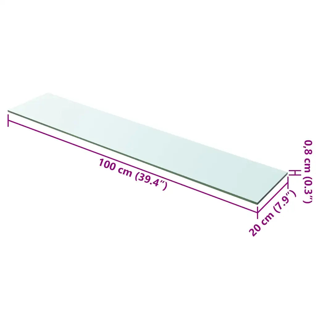 Mensole in Vetro Trasparente 2 pz 100x20 cm 3051584