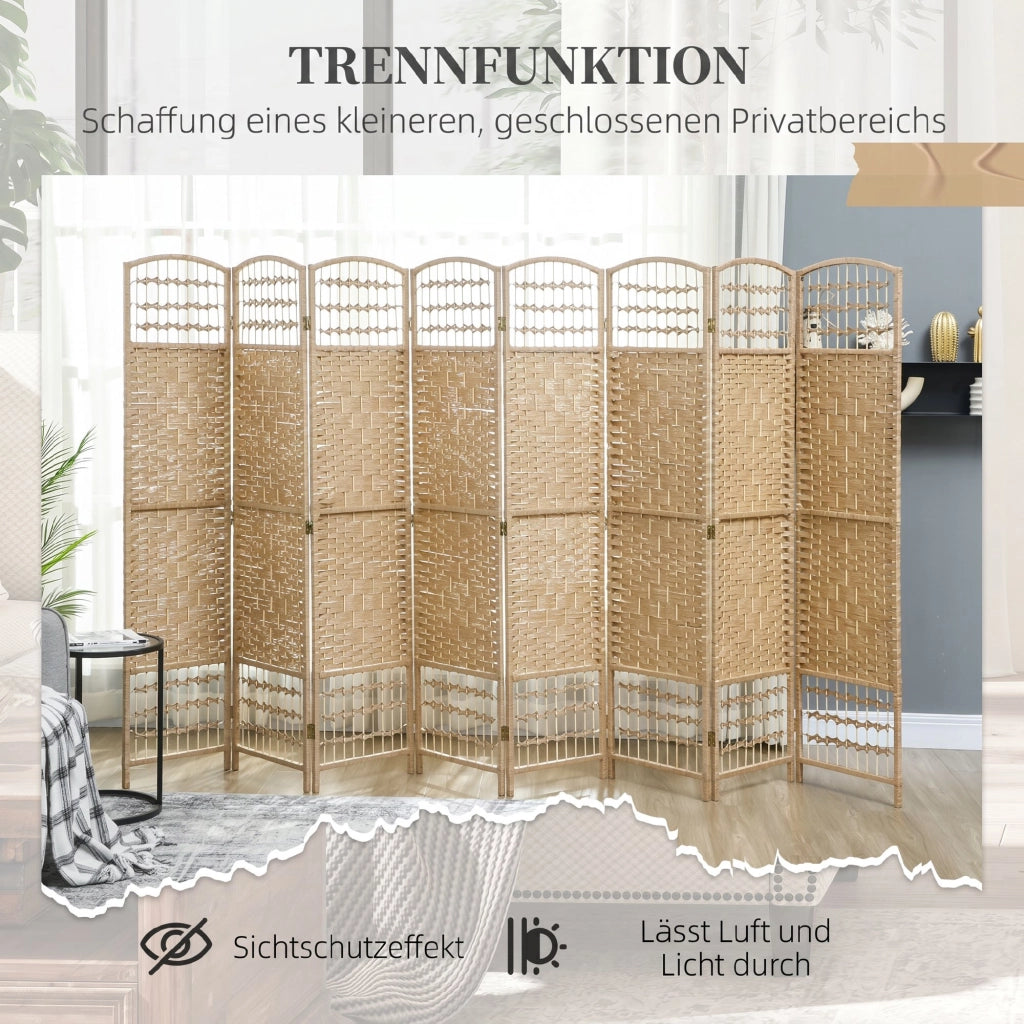 Paravento ¨C Minimal ¨C 8 pannelli 320x170 cm legno naturale