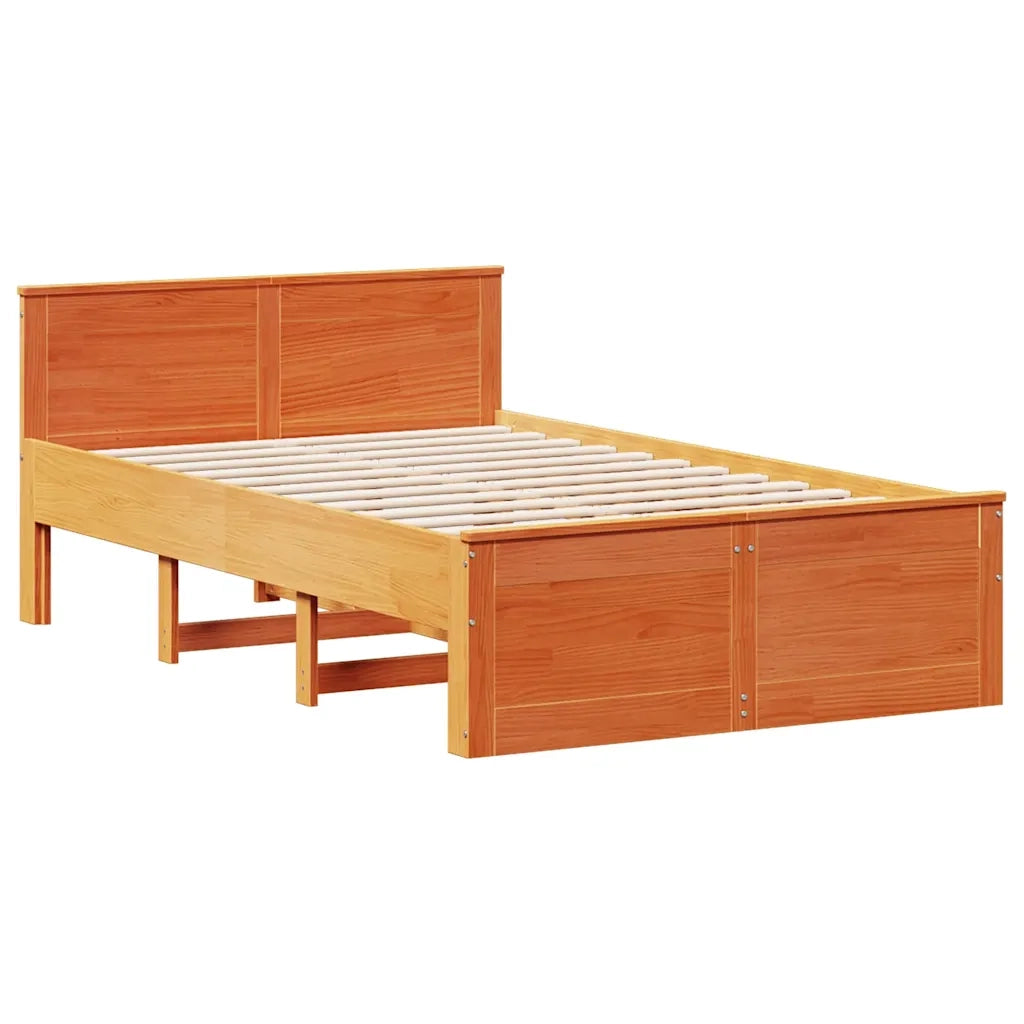 Giroletto senza Materasso con Testata Marrone Cera 135x190 Pino 3308782