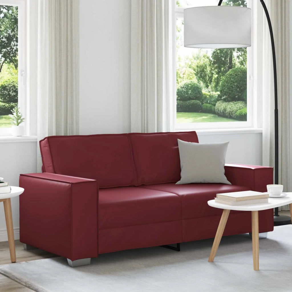 Divano a due posti Rosso Vino 180 cm Pelle Sintetica 4105054