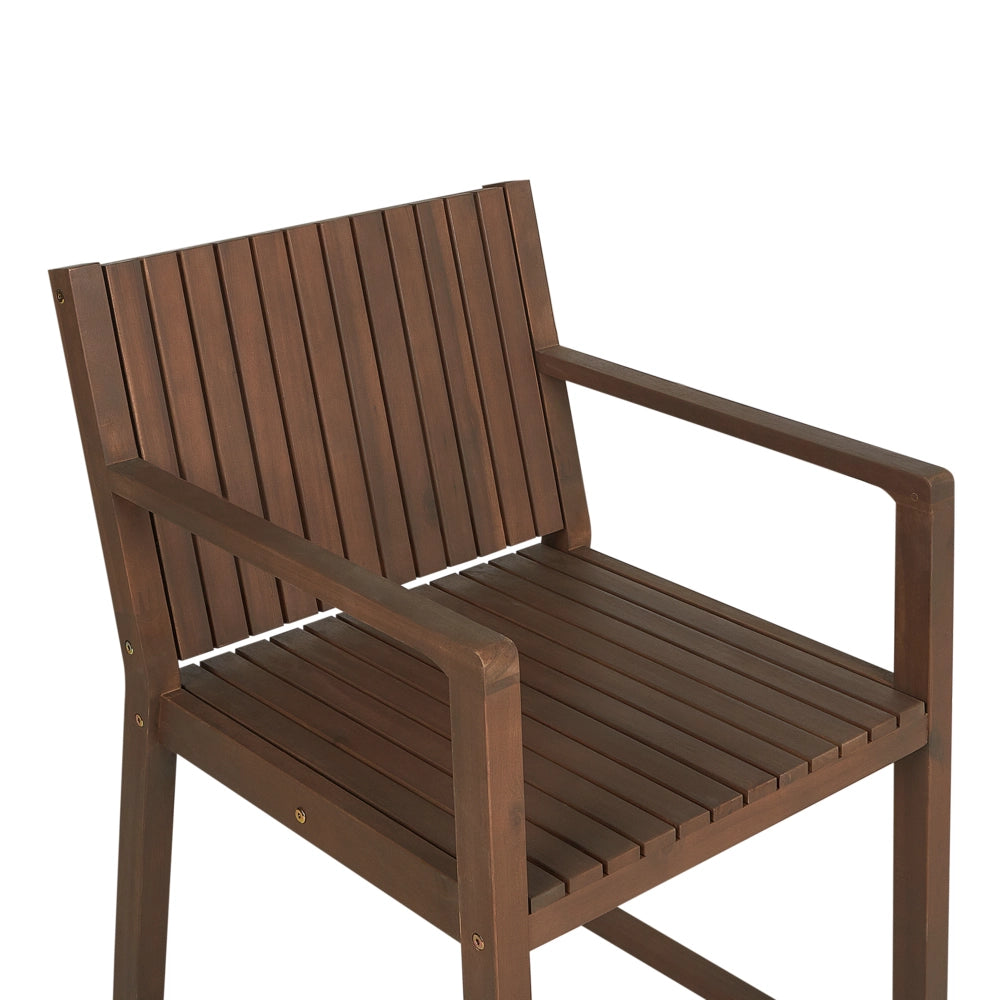 Set di 8 sedie da giardino in legno di acacia marrone con cuscini di seduta grigio resistenti all'acqua