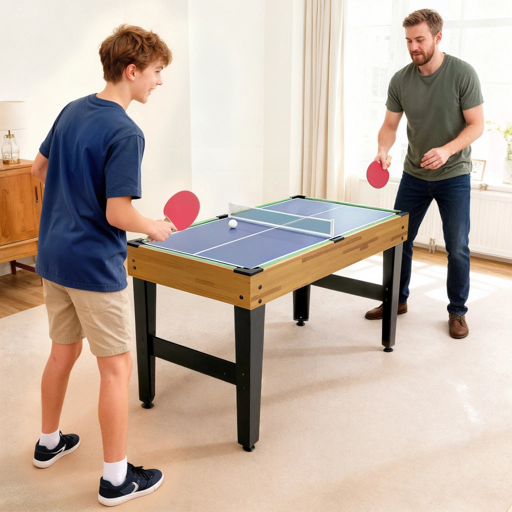 Tavolo multigioco 13 in 1 calcetto biliardo ping-pong ¨C Xylo ¨C 121x109x80cm noce chiaro