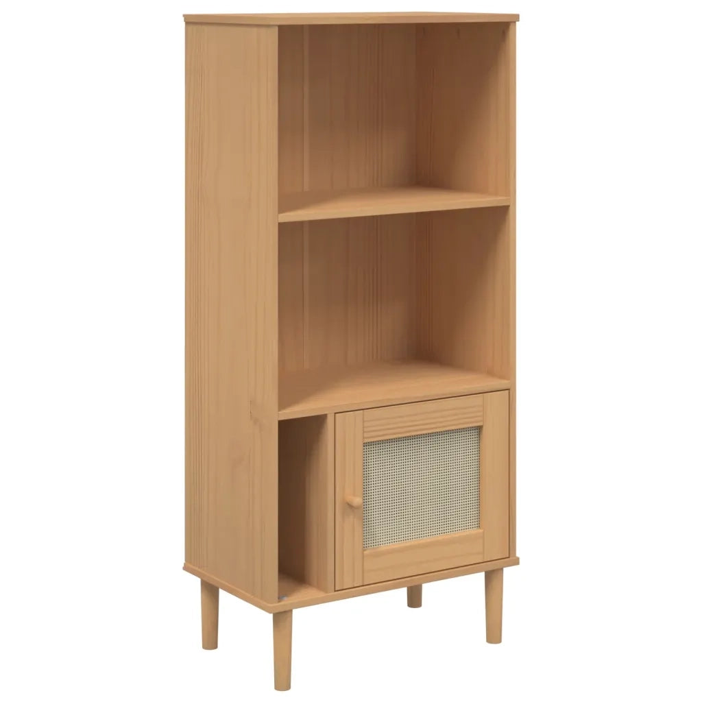 Credenza SENJA Aspetto Rattan Marrone 60x35x130 cm Legno Pinocod mxl 84130