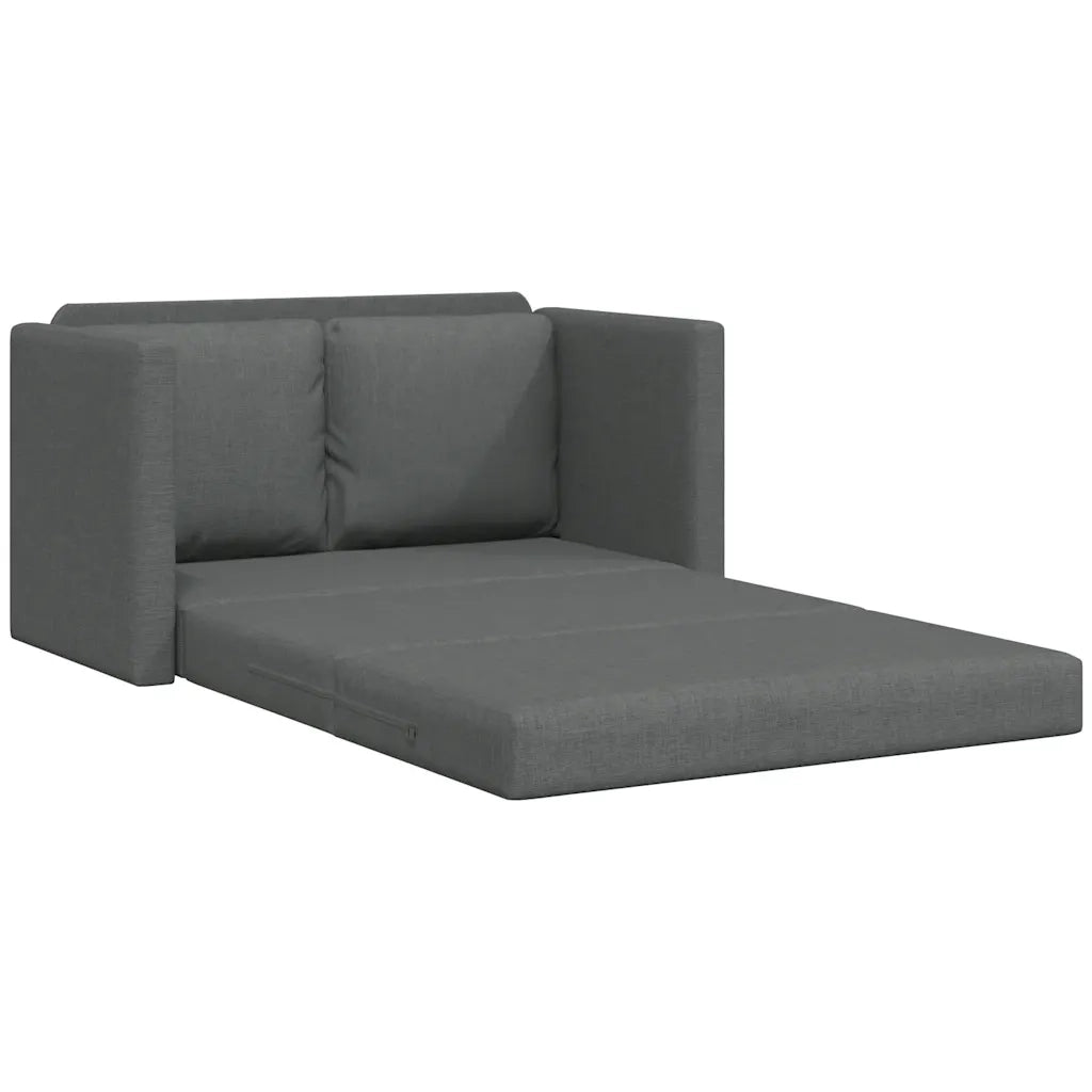 Divano Letto da Terra 2 in 1 Grigio Scuro 112x174x55 cm Tessuto 353965