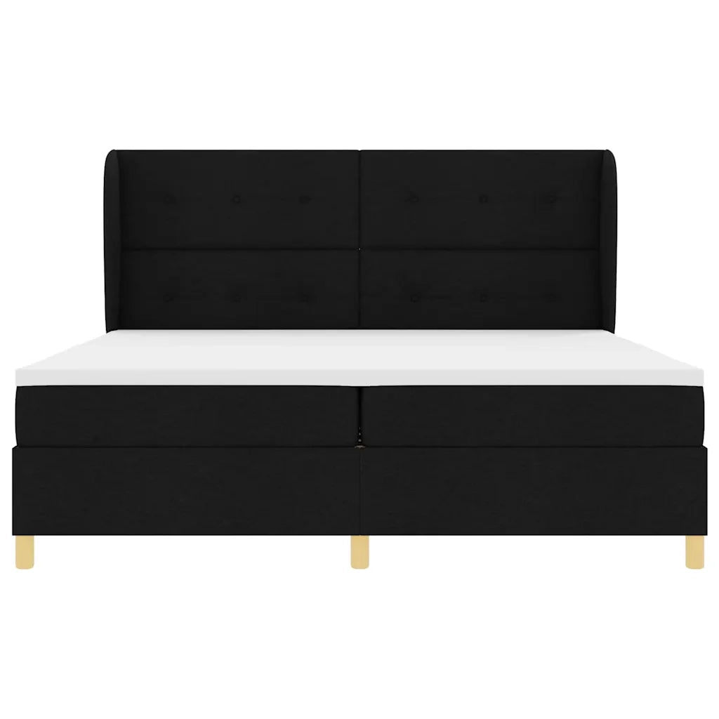 Letto a molle con materasso Nero 200 x 200 cm Tessuto 3340776