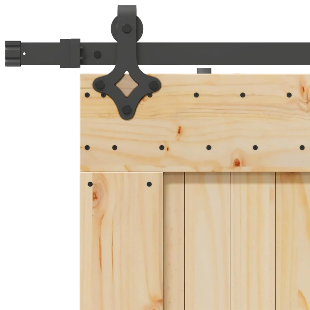 Porta scorrevole NARVIK Naturale e Nero 80 x 210 cm (152,5 cm) 3445324