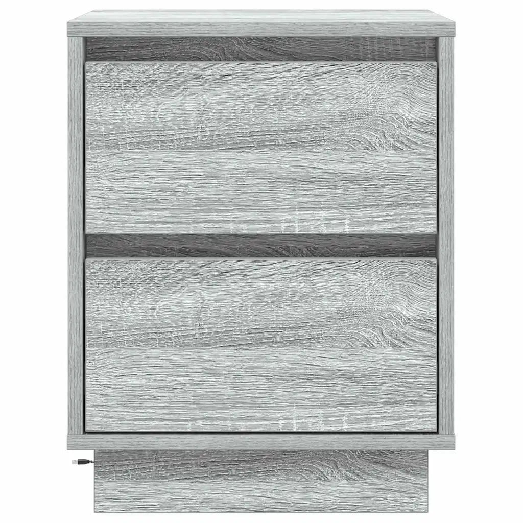 Set di 2 Comodini | Armadio da Notte | Mobiletto da notte con cassetto Grigio 39 x 34,5 x 50 cm