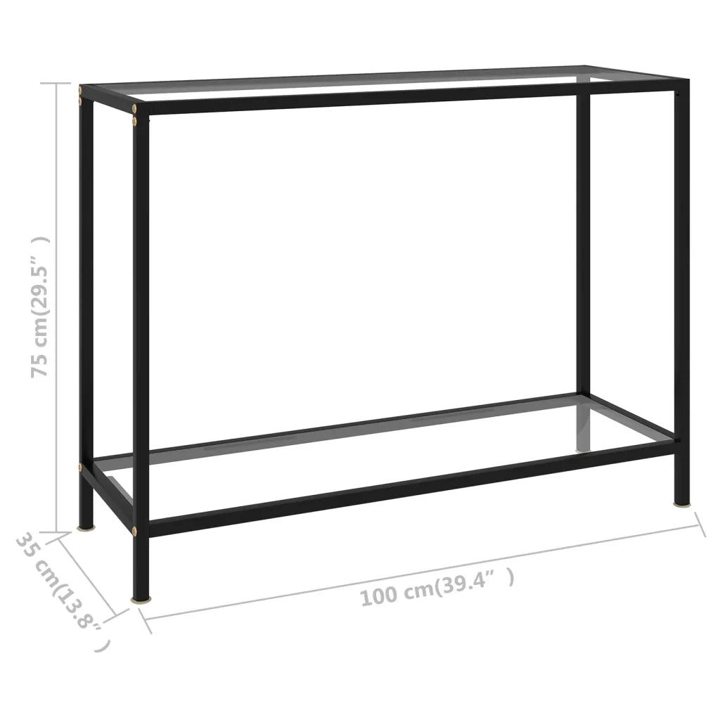 Tavolo Consolle Trasparente 100x35x75 cm in Vetro Temperato 322835