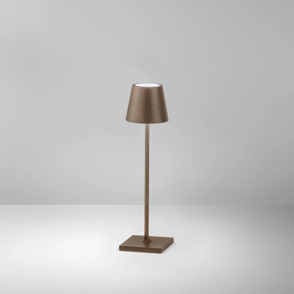 LAMPADA DA TAVOLO RICARICABILE LED DRINK BRONZO 1,5W 165LM 3000K DIMMERABILE IP54 7X25CM