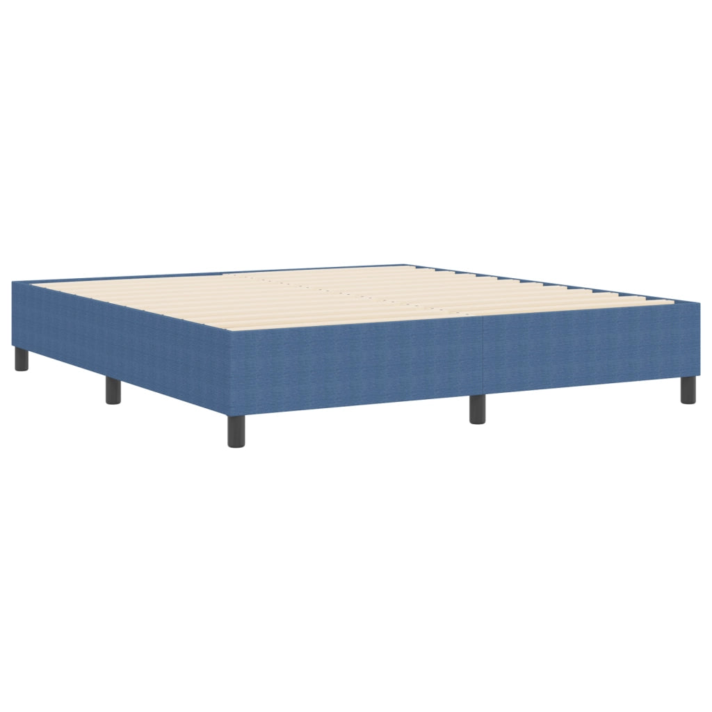 Letto Box Spring Blu Super King Tessuto Corduroy