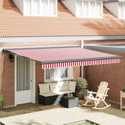 vidaXL Tenda Retrattile Rosso e bianco 400 × 300 cm Tessuto, Metallo