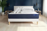 Pacchetto letto completo - Materasso 140x190cm + Box spring con doghe (kit) + 2 cuscini + Piumino - Actimemo Life