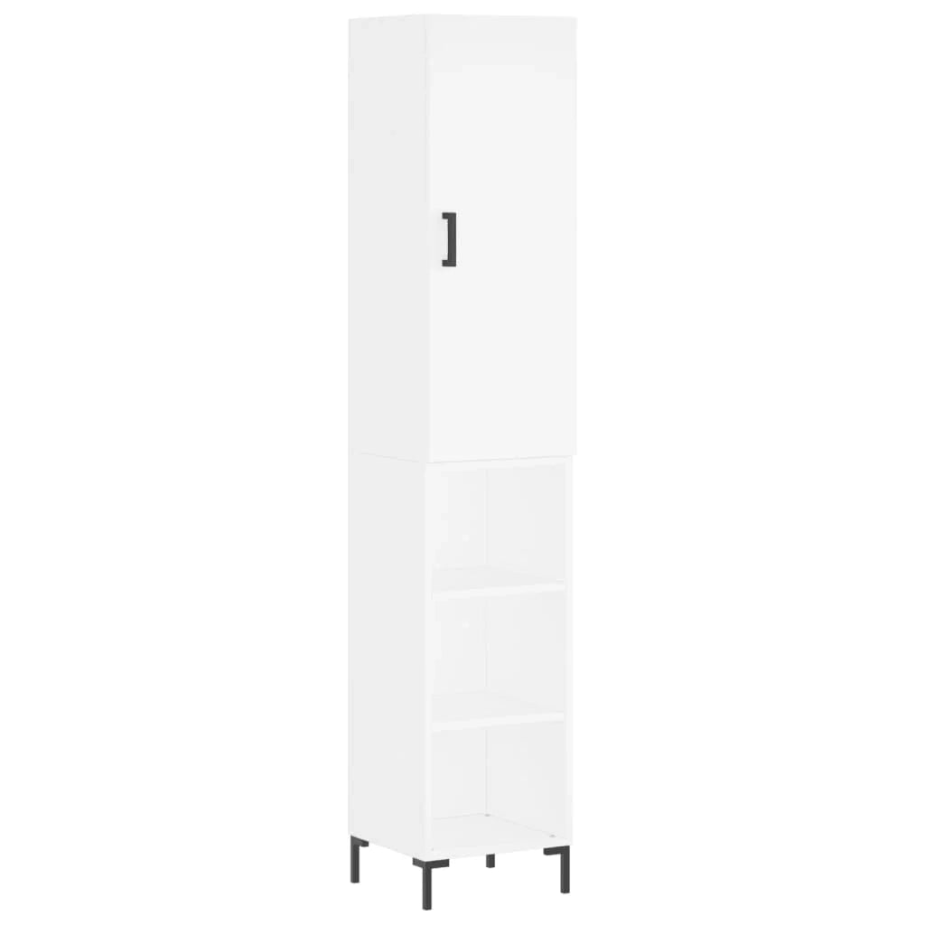 Buffet credenza cassettiera armadio mobile contenitore organizer cucina soggiorno salotto alto 34,5 x 34 x 180 cm legno ingegnerizzato bianco 02_0032367