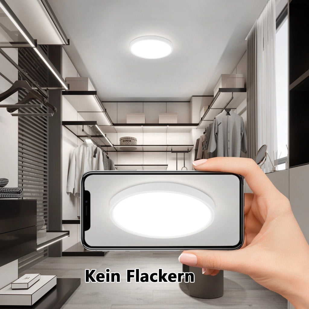 ZMH Lampada da soffitto plafoniera LED rotonda 23cm piatta per cucina corridoio