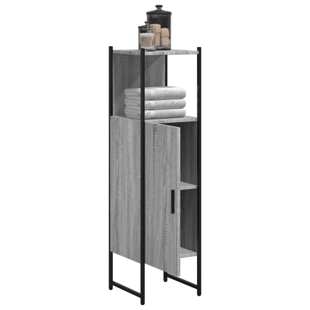Mobile da Bagno Grigio Sonoma 33x33x120,5cm Legno Multistrato 842469