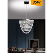 Trade Shop - Lampadario A Sospensione Led 35 W Design Moderno Cristalli Luce Fredda 6500k B74 -
