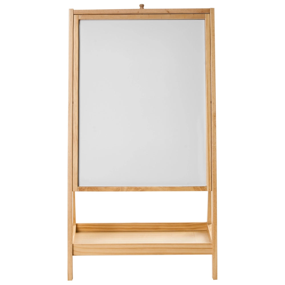 Lavagna magnetica bifacciale in legno di pino marrone chiaro per la cameretta dei bambini Imparare giocando.