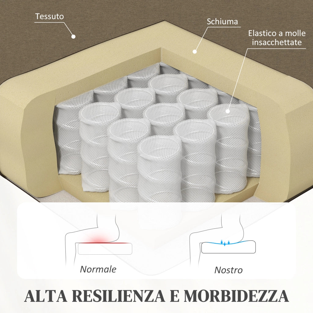 Poltrona Relax Reclinabile Manualmente a 160¡ã con Poggiapiedi in Tessuto, Beige