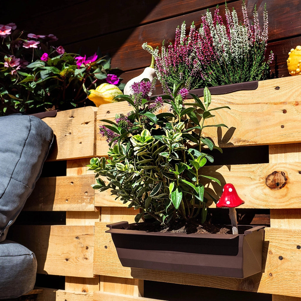 Vaso da fiori KADAX, vasi per Europallets, scatola da 40 cm, 12 pezzi