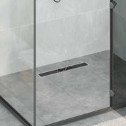 Drenaggio doccia con copertura in vetro Nero 60 cm 42015950