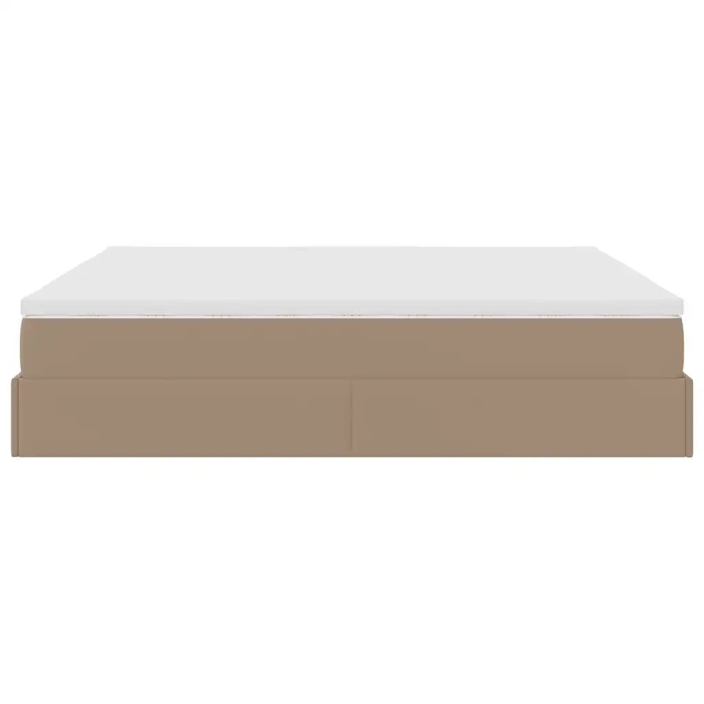 Struttura Letto Pouf con Materassi 200x200 cm Similpelle 3311060