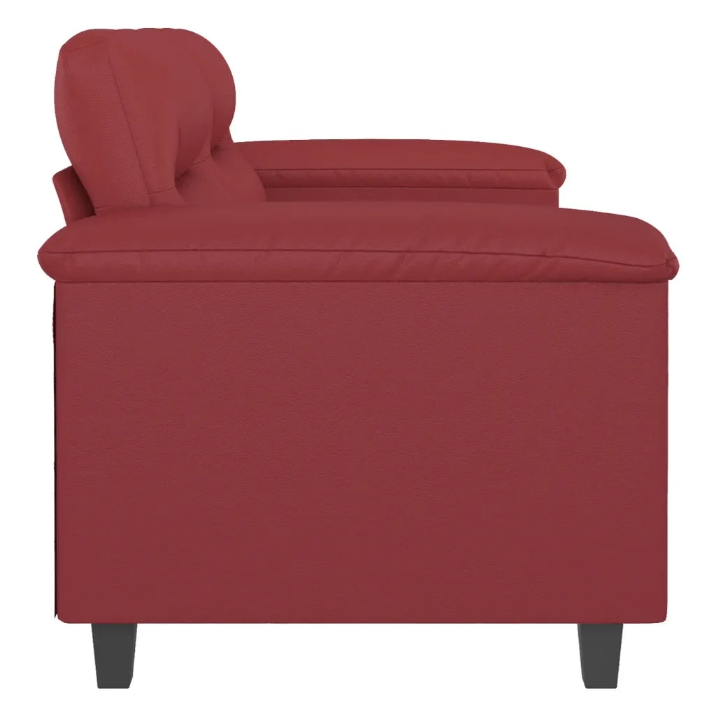 Divano a 2 Posti Rosso Vino 120 cm in Similpelle 359581