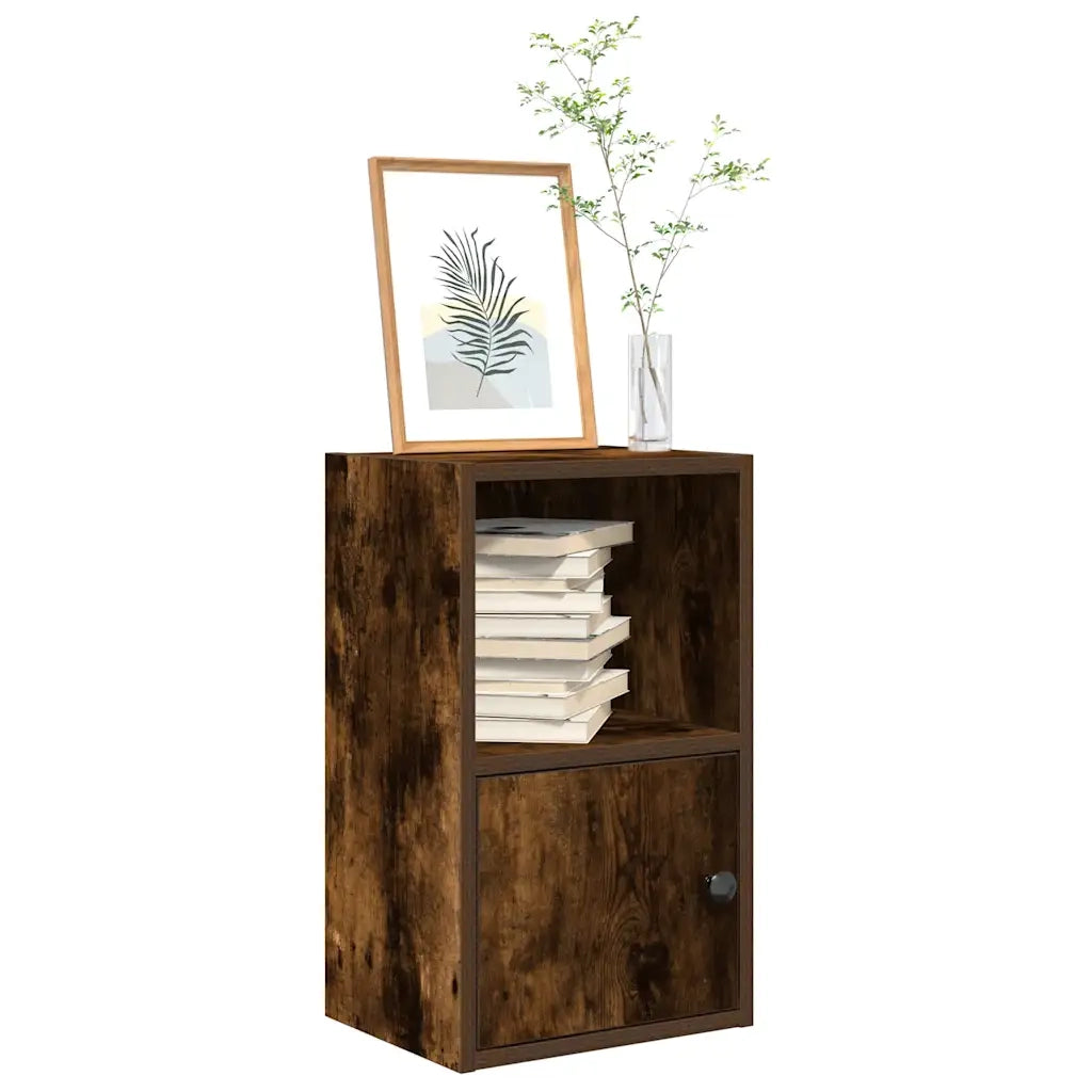 Libreria-Scaffale per Libri-Mobile di Stoccaggio Rovere Fumo 31x24x52 cm in Legno Multistrato