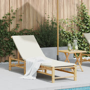 vidaXL Lettino Prendisole con Cuscini 55x199x30 cm in Bambù